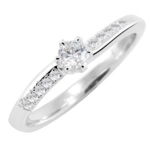 Stilizovan prsten sa dijamantima